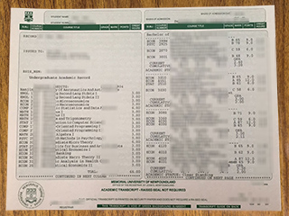 Memorial University of Newfoundland transcript