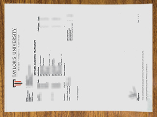 Taylor's University transcript
