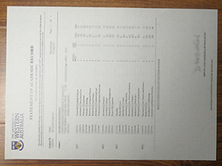 University of Western Australia transcript
