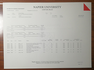 爱丁堡纳皮尔大学官方成绩单