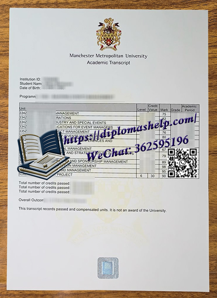 曼彻斯特都会大学成绩单