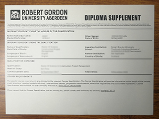 英国罗伯特戈登大学成绩单