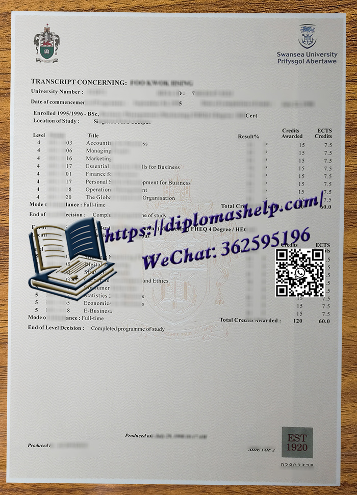 斯旺西大学成绩单