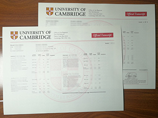 University of Cambridge transcript