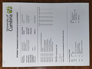 英国坎布里亚大学成绩单