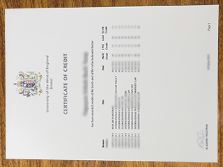 英国西英格兰大学成绩单