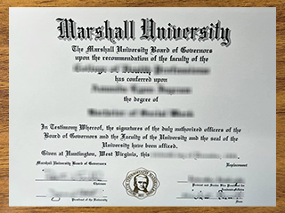 马歇尔大学毕业证书