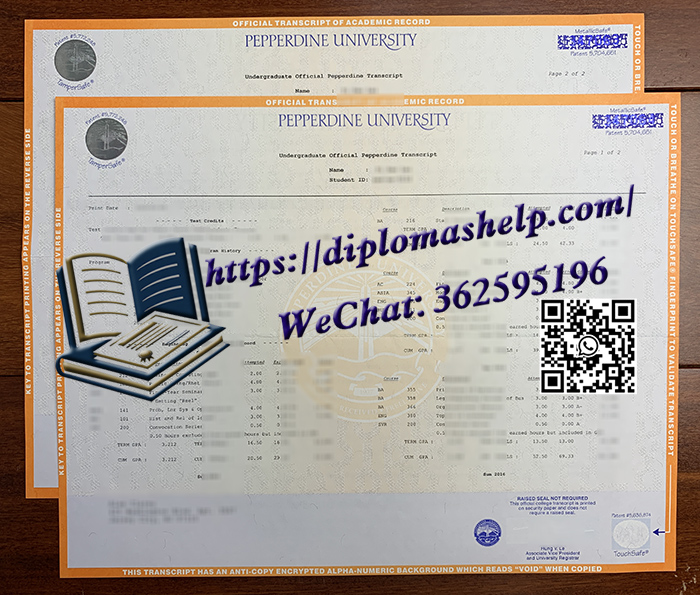 佩珀代因大学成绩单