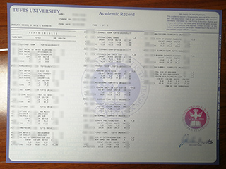 美国塔夫茨大学成绩单