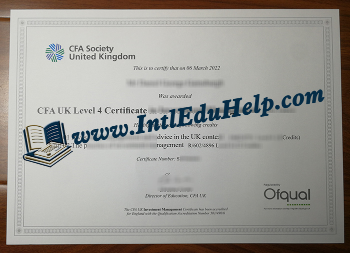 CFA UK IMC Certificate