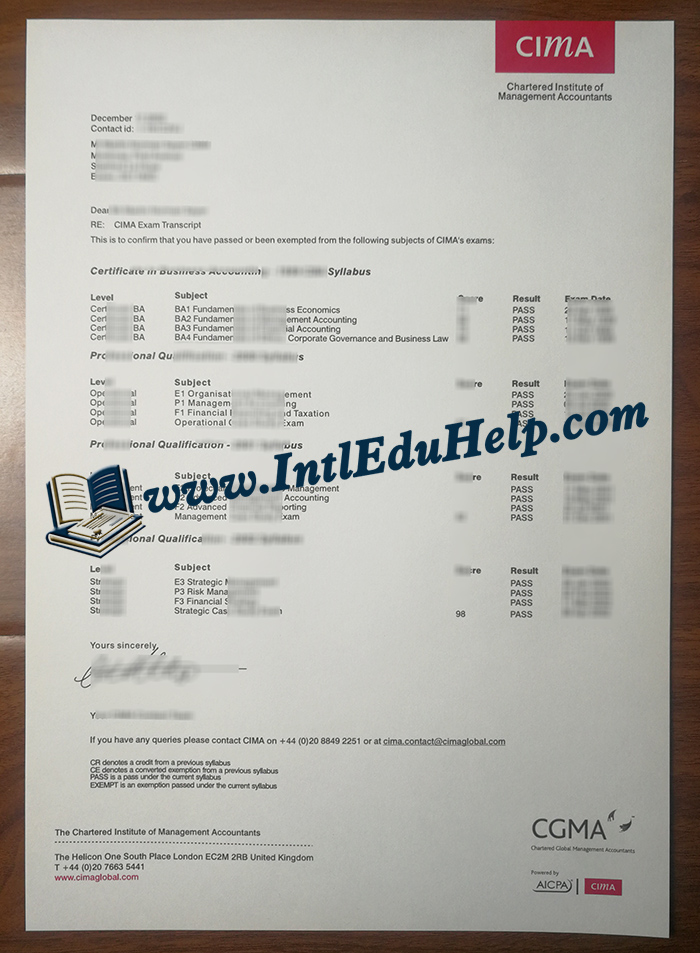 CIMA transcript