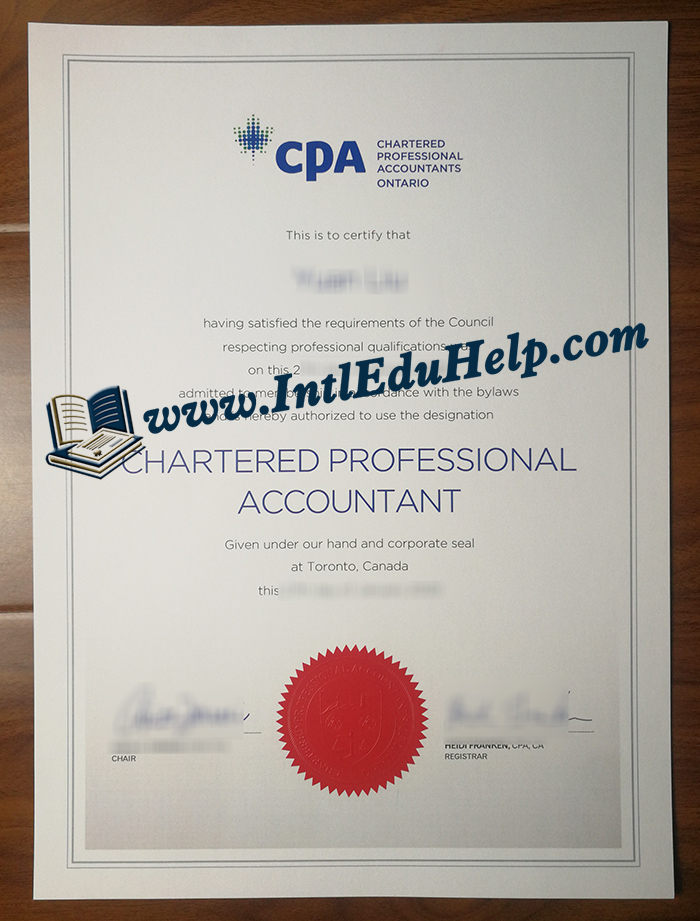 CPA Ontario certificate