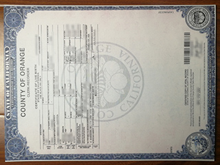 California Birth certification