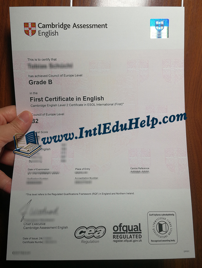 B2 First certificate