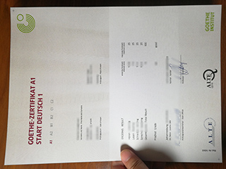 Goethe A1 certificate