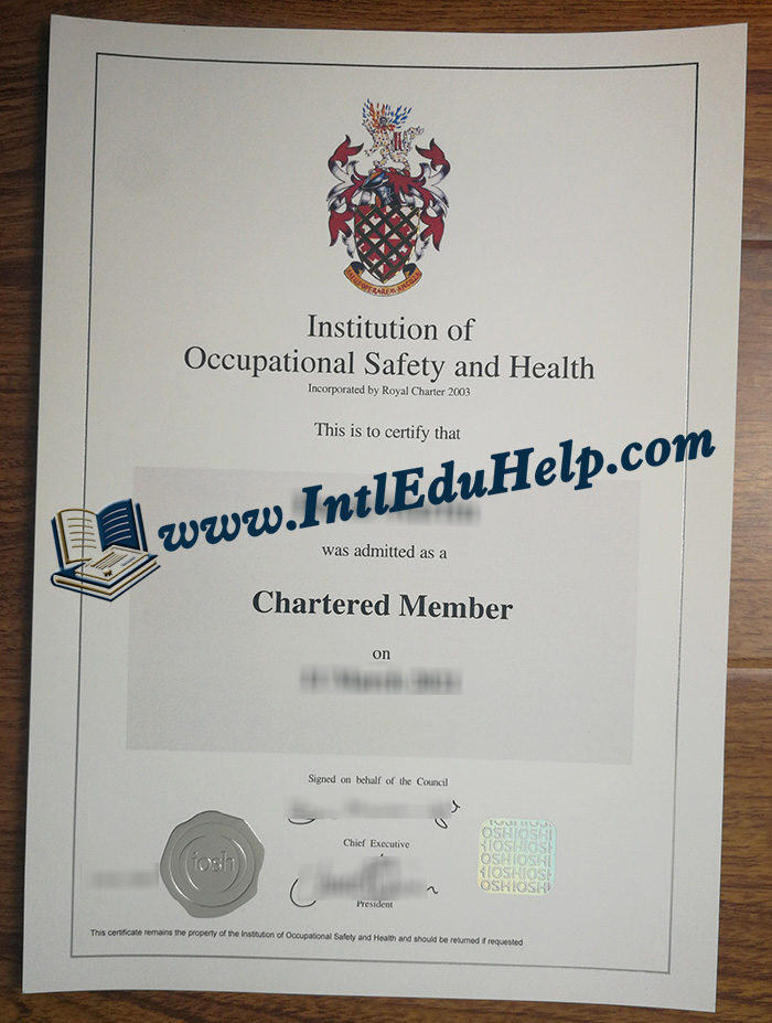 IOSH certificate