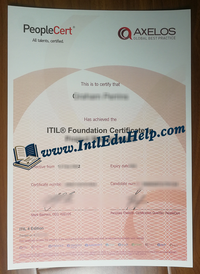 ITIL 4 Foundation Certificate