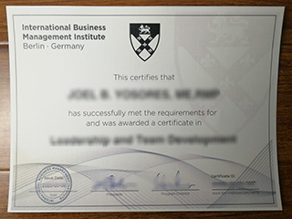 IBMI Berlin certificate