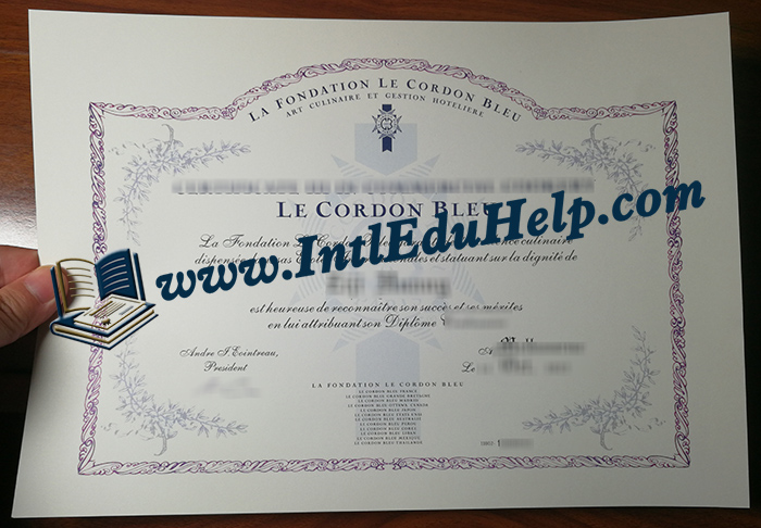Le Cordon Bleu certificate