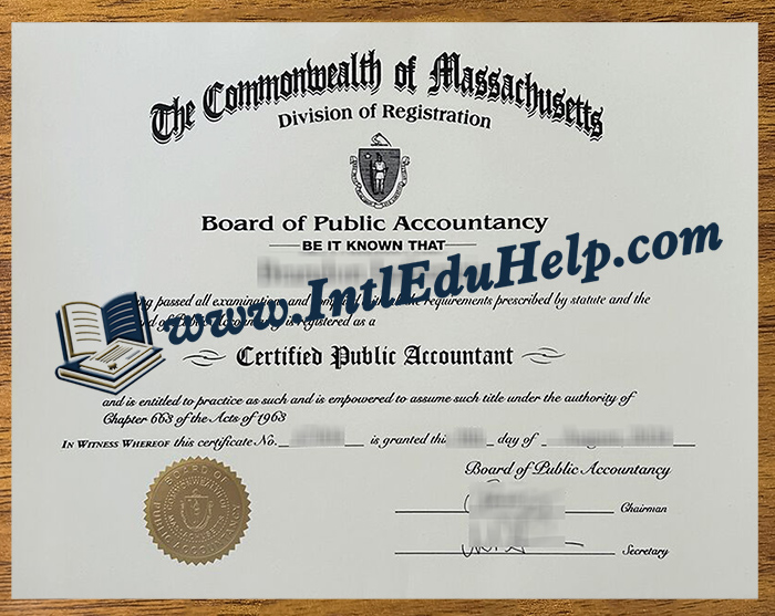 Massachusetts CPA certificate