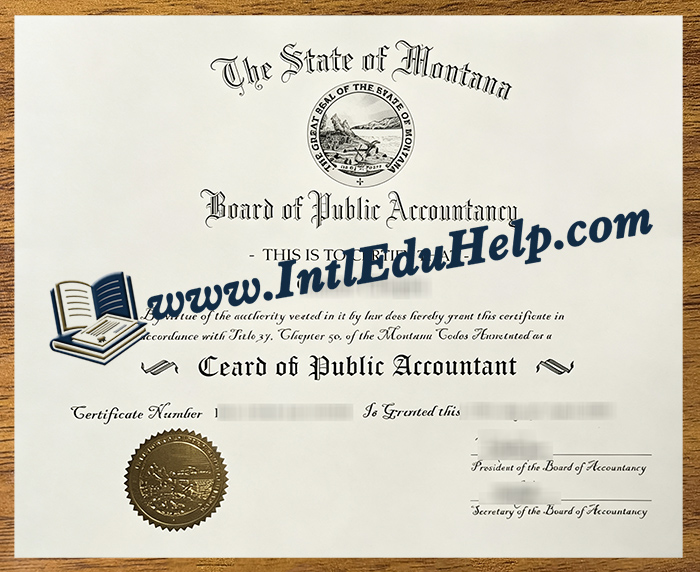 Montana CPA certificate