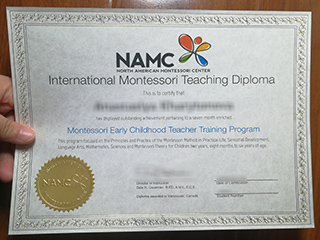 North American Montessori Center diploma.