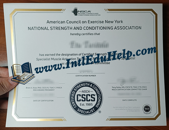 NSCA CSCS certificate