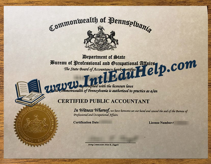 Pennsylvania CPA certificate