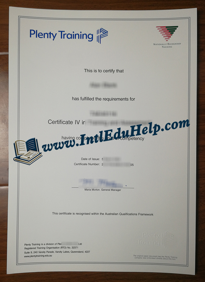 Plenty Training certificate IV