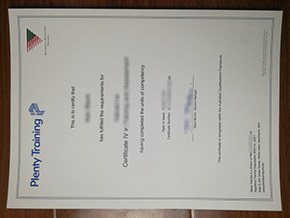Plenty Training certificate