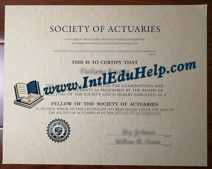 SOA FSA Certificate
