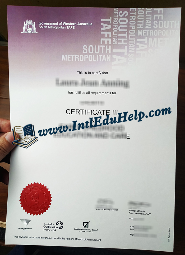 South Metropolitan TAFE certificate