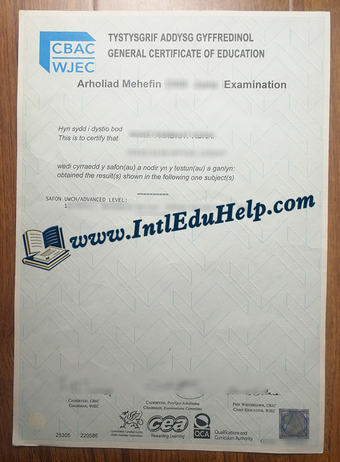 WJEC GCE Certificate