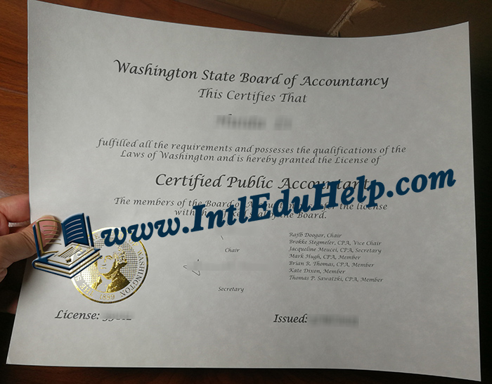 Washington CPA certificate