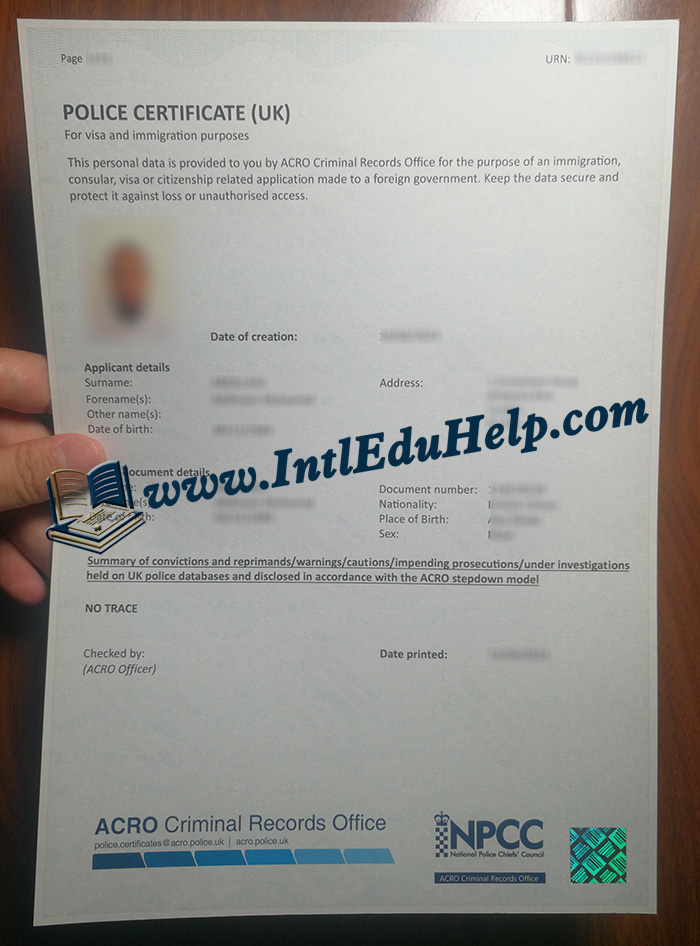 ACRO Police Certificate