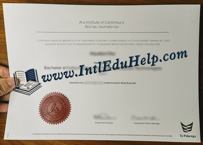 Ara Institute of Canterbury diploma