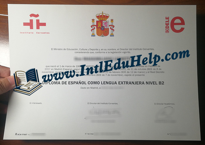 DELE B2 certificate