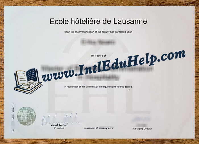 Ecole Hôtelière de Lausanne diploma