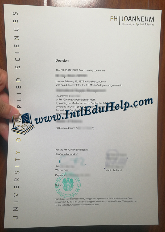 FH Joanneum diploma
