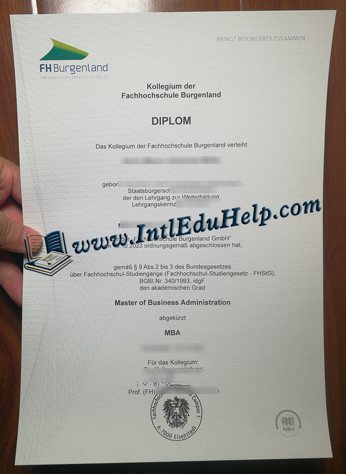 Fachhochschule Burgenland diploma