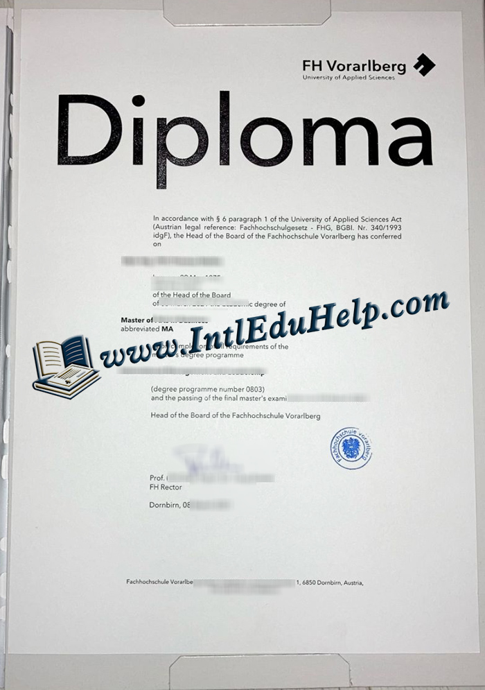 Fachhochschule Vorarlberg diploma