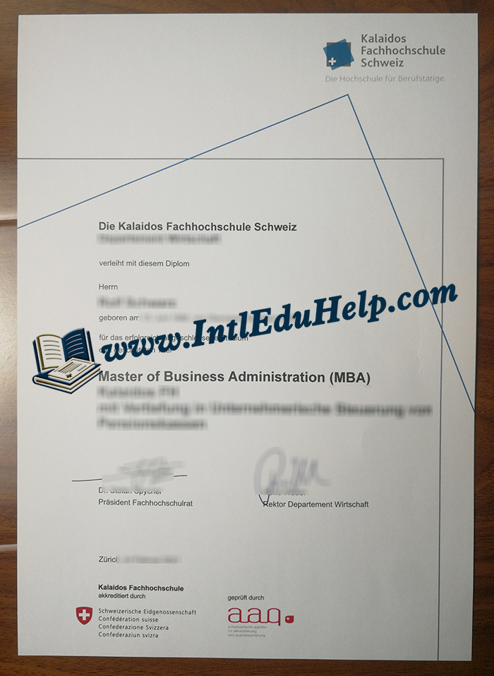 Kalaidos Fachhochschule Schweiz diploma