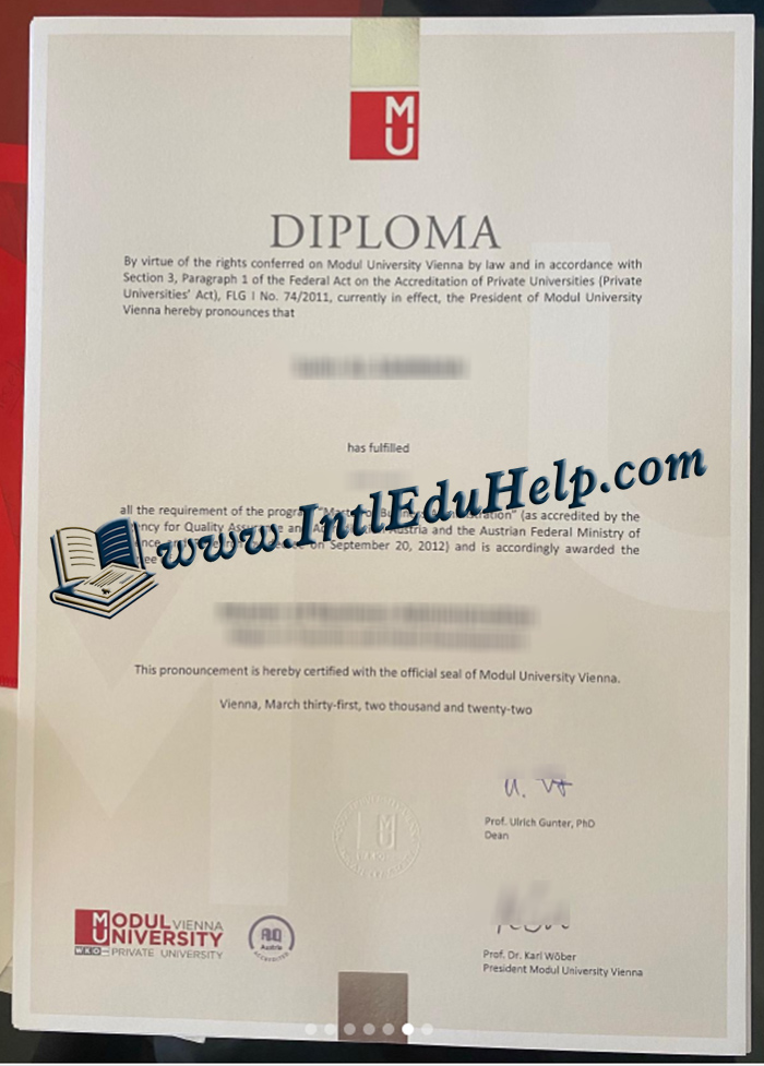 Modul University Vienna diploma
