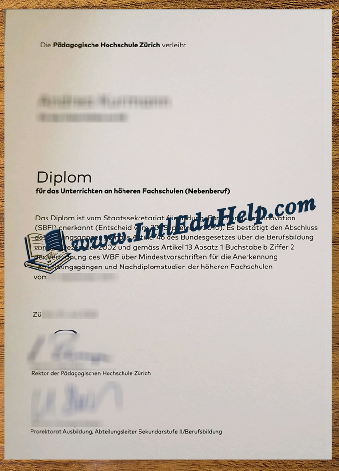 Pädagogische Hochschule Zürich diploma