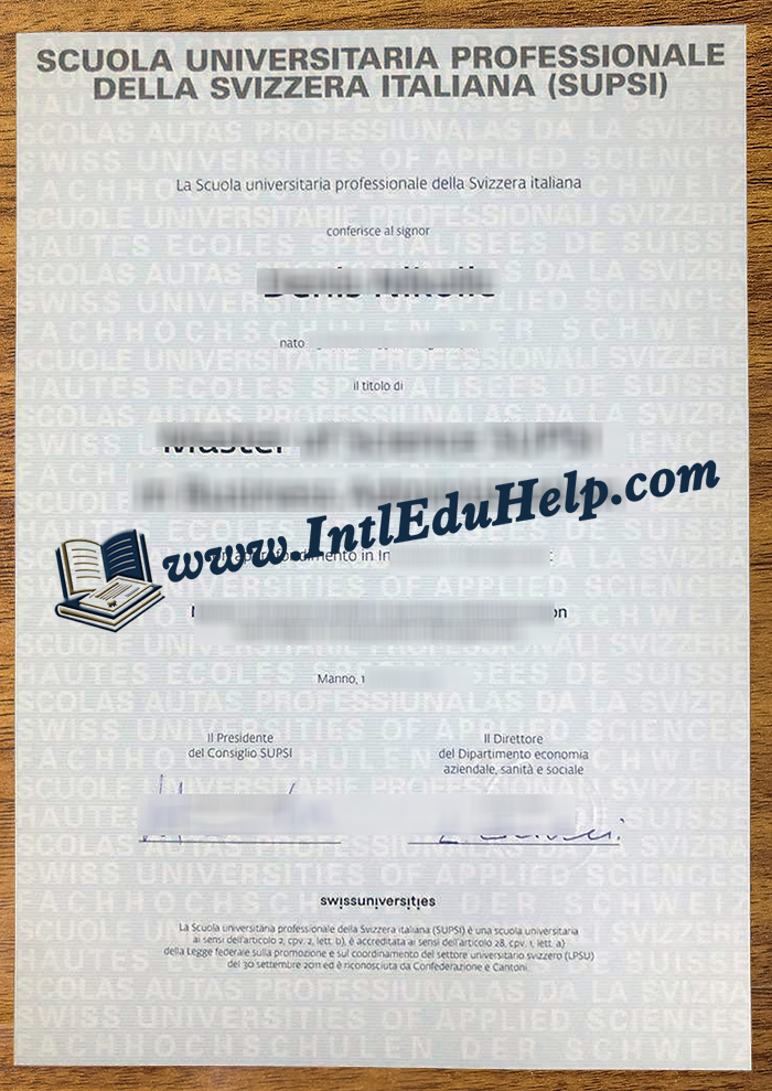 Scuola universitaria professionale della Svizzera italiana diploma