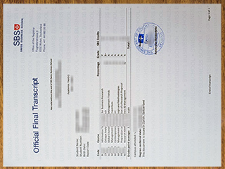 Swiss Business School transcript