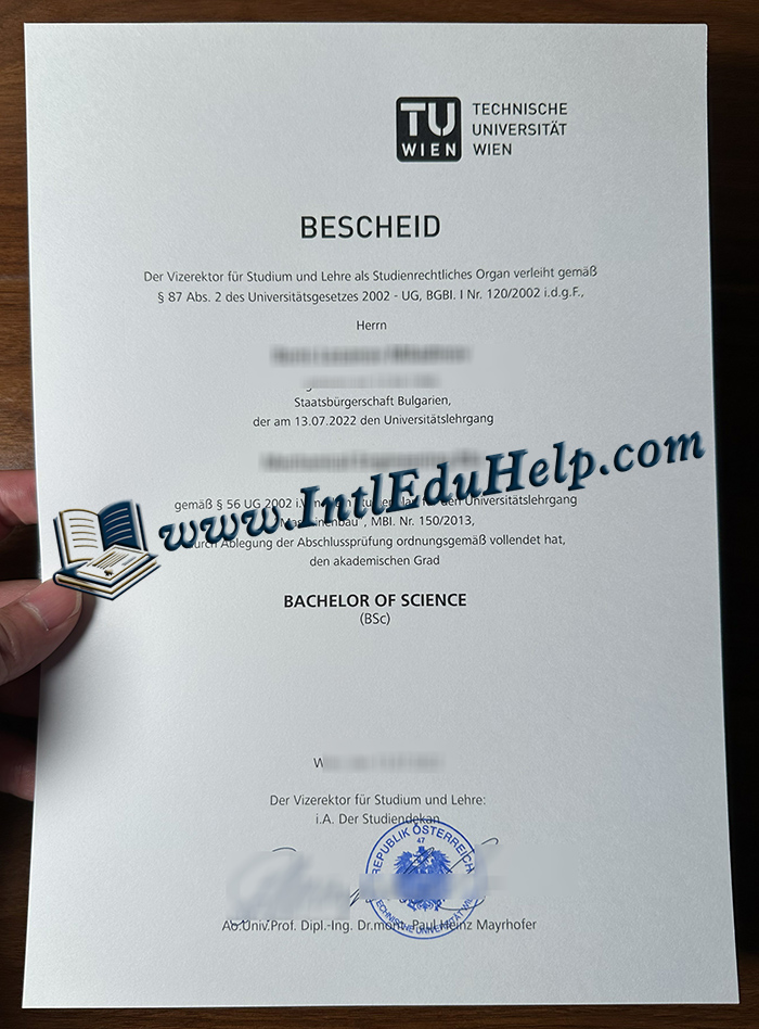 Technische Universität Wien diploma