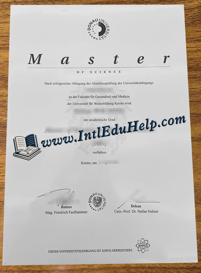 Universität für Weiterbildung Krems diploma