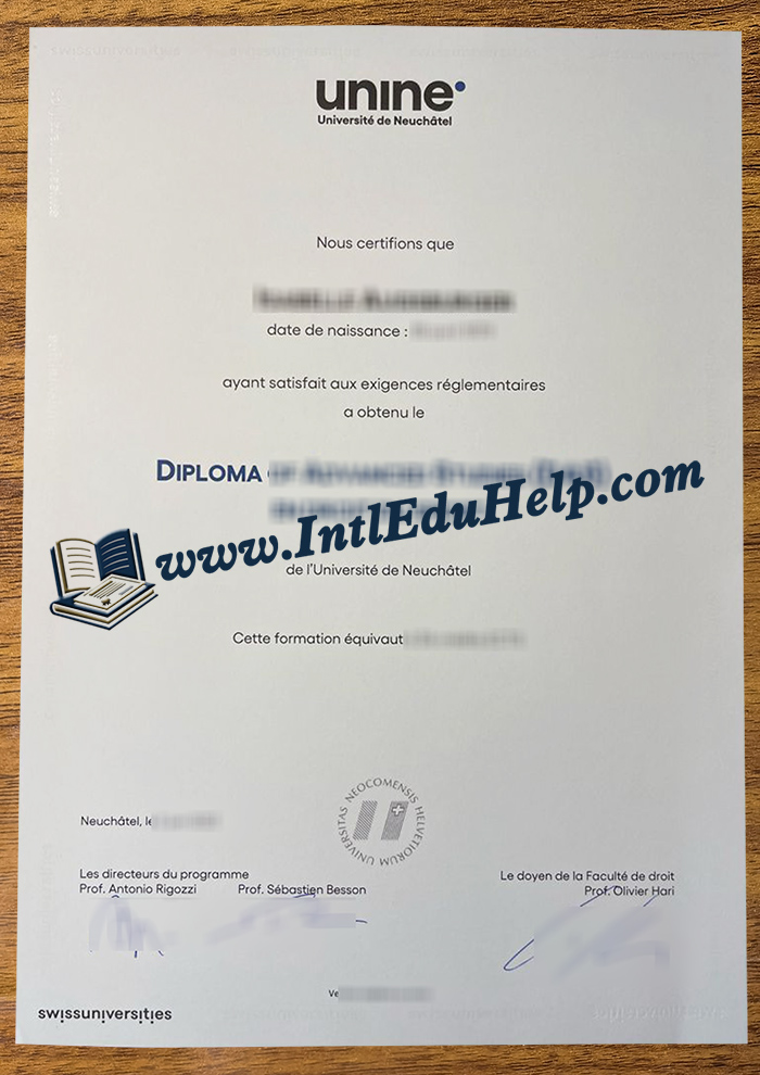 Université de Neuchâtel diploma
