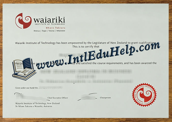 Waiariki Institute of Technology diploma